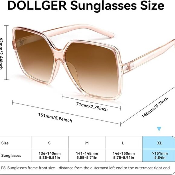Oversized Square Sunglasses for Women Big Large Wide Fashion main image 6